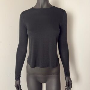 61. Vince Black Long Sleeve Stretch Knit Top — Size XXS